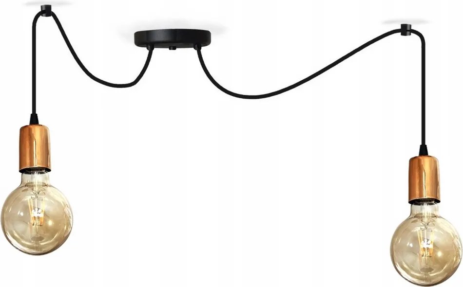 Pók Függőlámpa 2XE27 Réz Mennyezeti Led