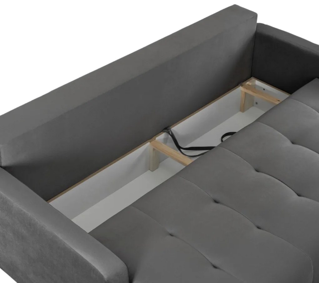 Sofa FAVIO Szara Welurowa