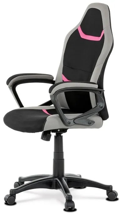 Gamer Irodai Forgószék Fekete Szövet Kárpittal, Rózsaszín Dekorral. KA-L611 BLUE