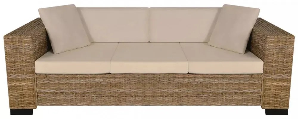 8 darabos háromszemélyes valódi rattan kanapé szett