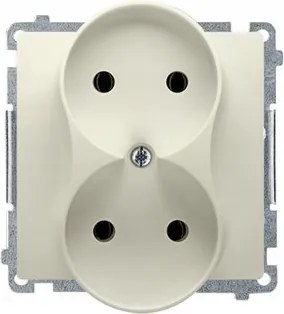 Simon Basic Dupla aljzat földelés nélkül Bézs BMG2M.01/12