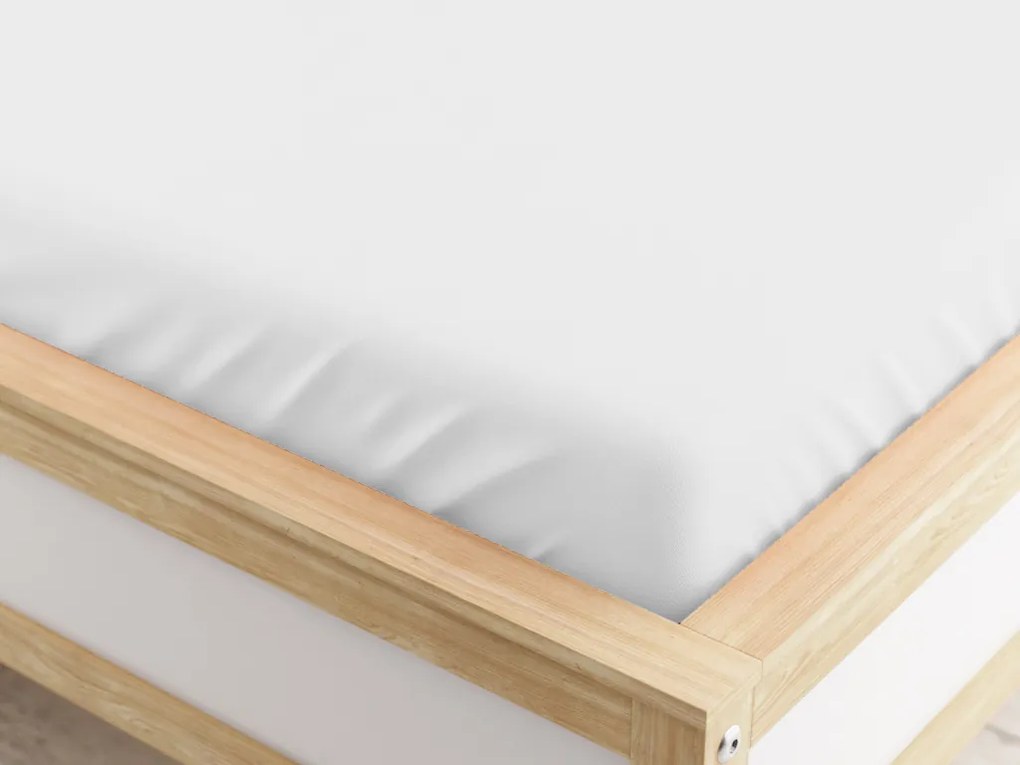 Mikroszálas fehér gumis lepedő 90 x 200 cm