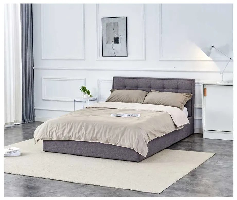 Padva ágy 140 x 200 cm, szürke