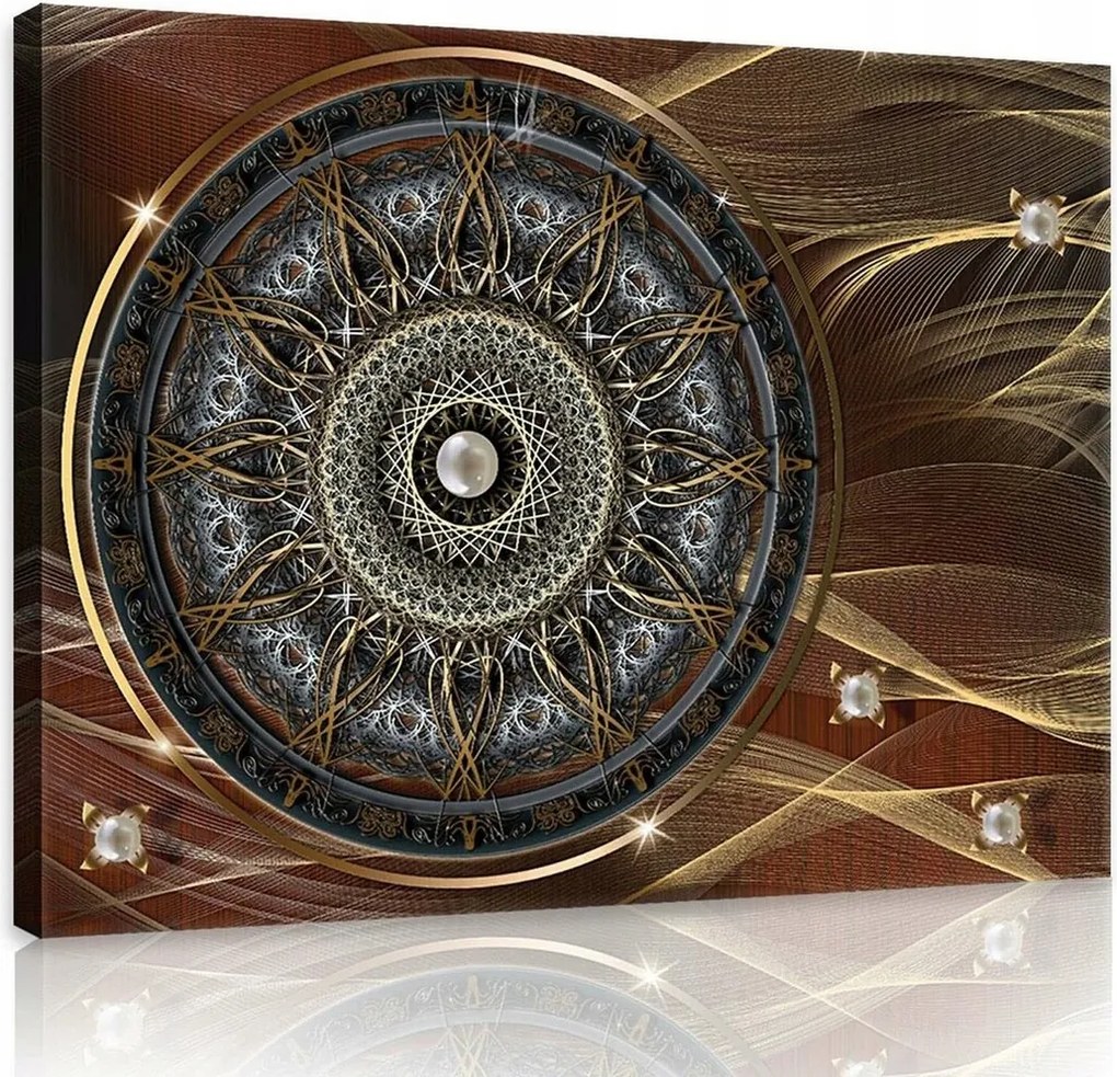 Vászonkép 100x75 Arany Mandala Harmónia absztrakt a nappaliba