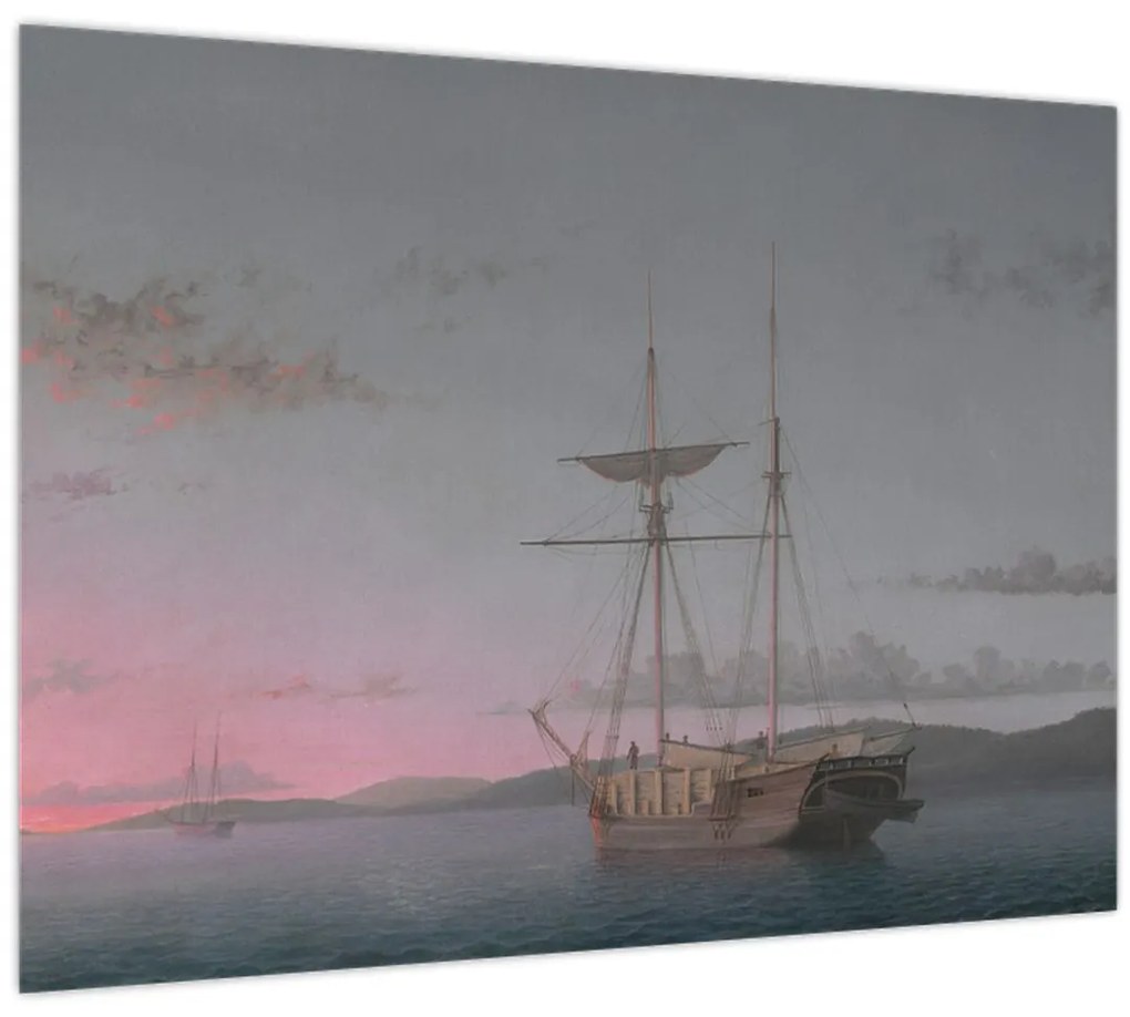 Kép - Fitz Henry Lane, Lumber Schooners at Evening on Penobscot Bay, reprodukciók (70x50 cm)