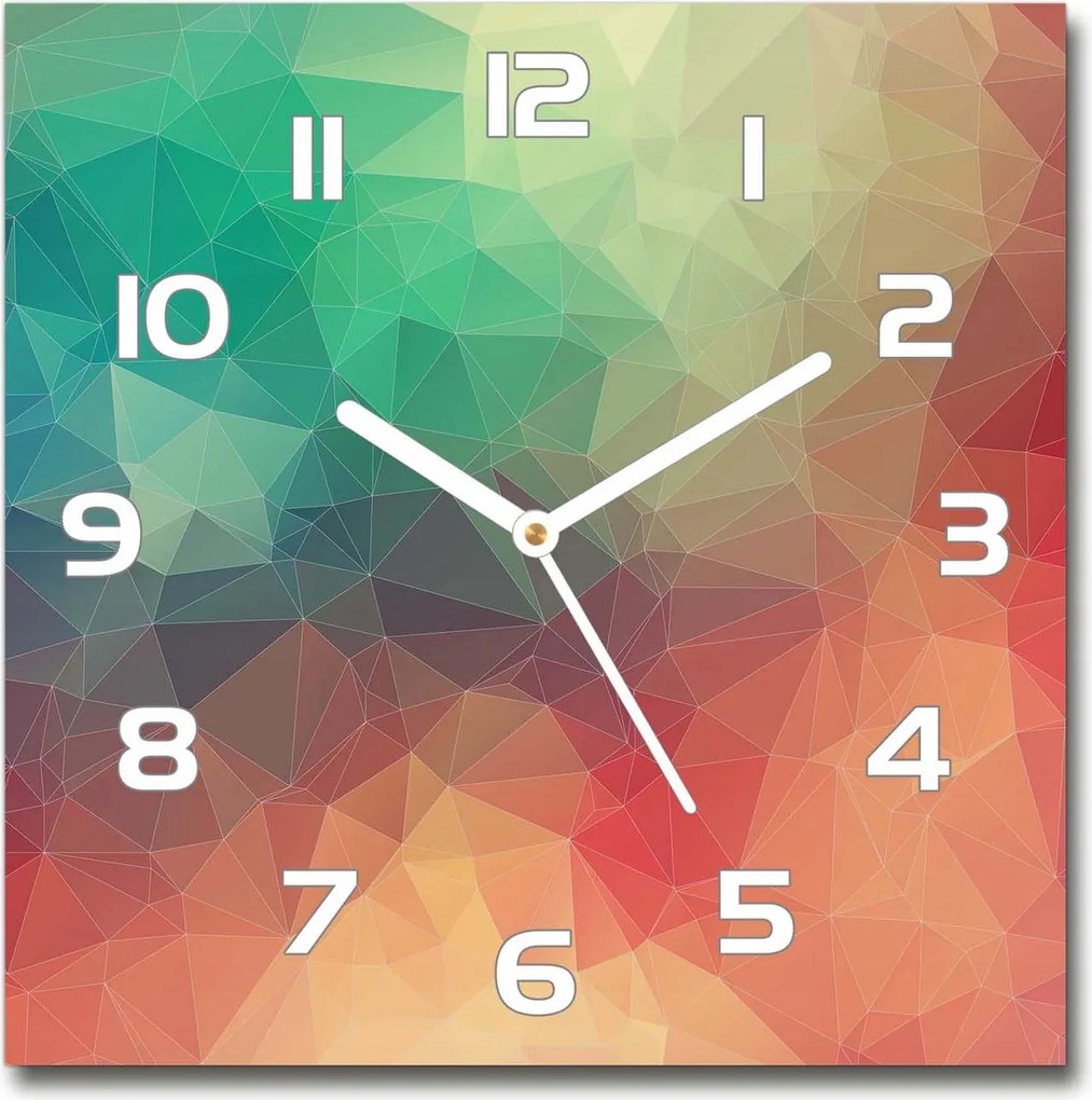 Négyzet alakú üveg falióra Geometrikus háttér 30x30 cm