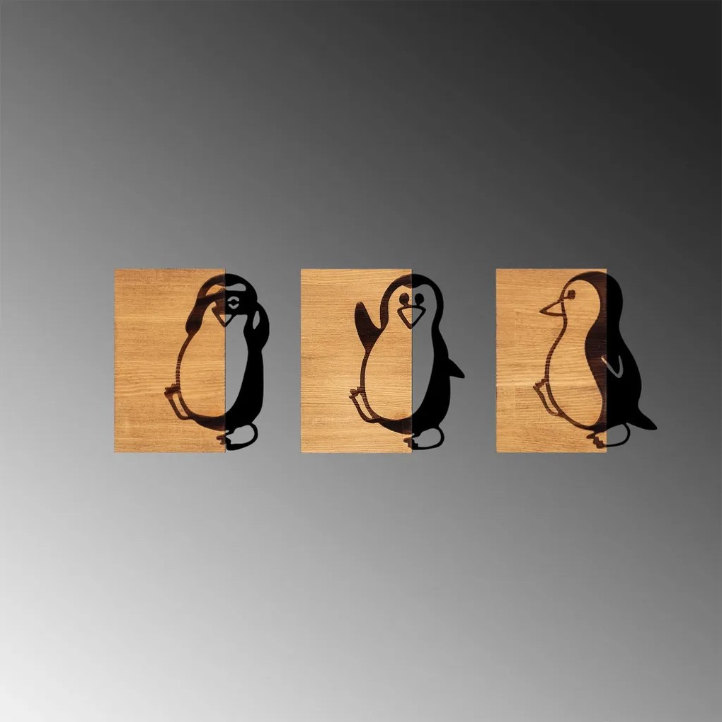 Penguins fém fali dekoráció, 21×3 cm