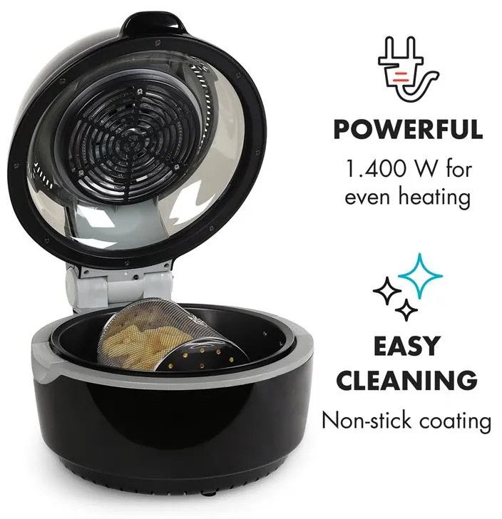 Klarstein VitAir Fryer forrólevegős fritőz, 1400 W, 9 l, fekete