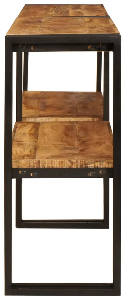 Konzolasztal 160x33x75 cm Tömör Durva Fa Mangó