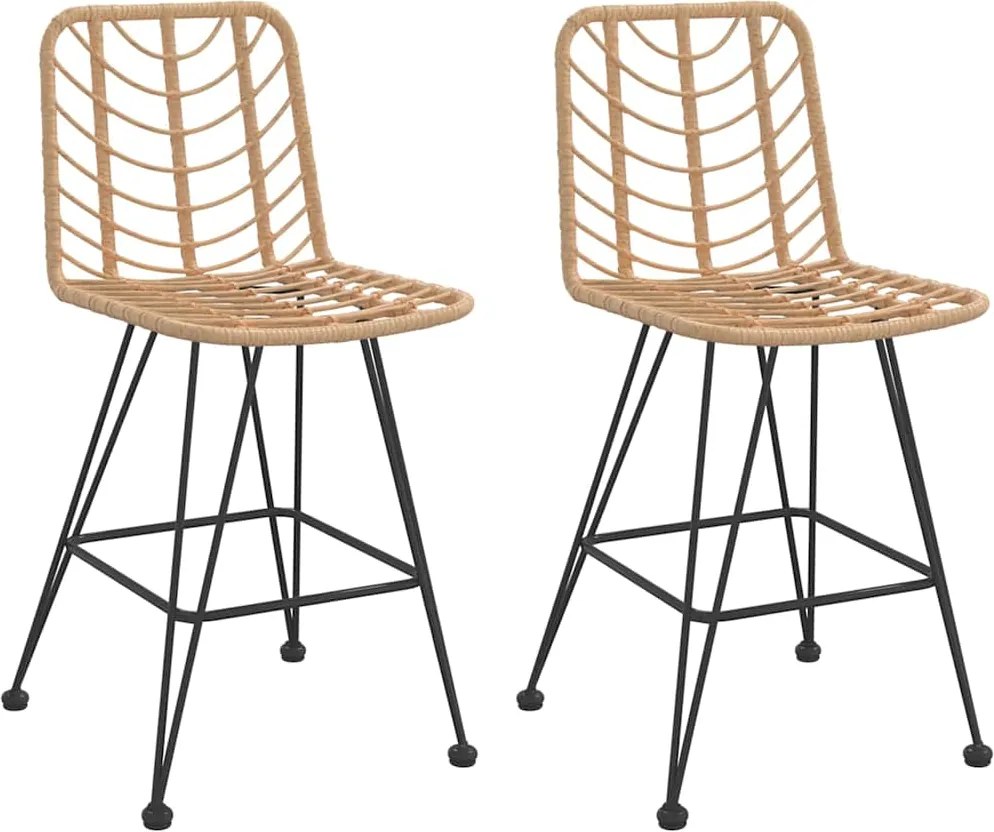 vidaXL 2 db bárszék polietilén rattan és acél 45 x 56 x 103,5 cm