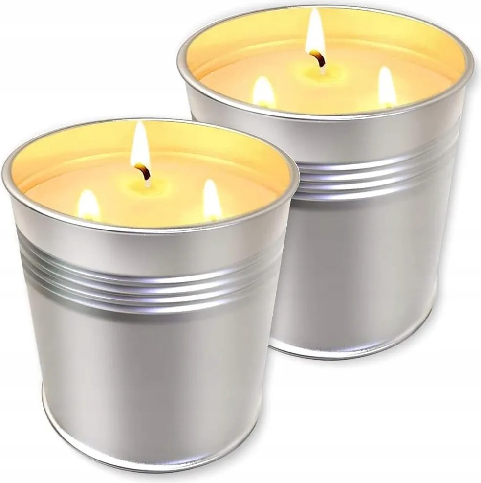 Topsics Citronella 2 db kültéri szójagyertya, 450 g, 3 kanóccal,