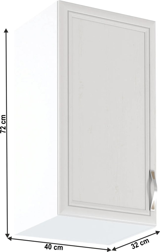Felsőszekrény G40, balos, fehér/sosna Andersen, SICILIA