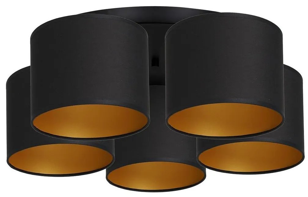 Luminex Mennyezeti lámpa ARDEN 5xE27/60W/230V fekete/arany LU3489
