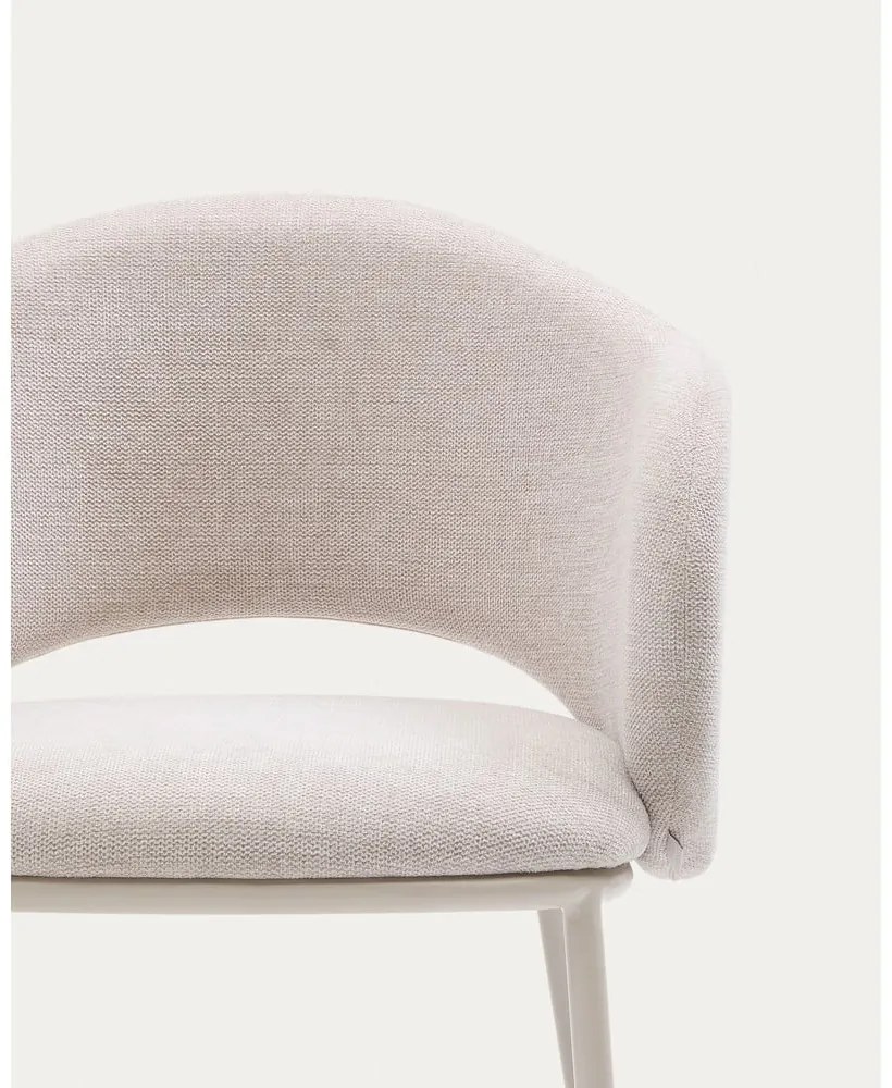 Krémszínű kárpitozott étkezőfotel Maina – Kave Home