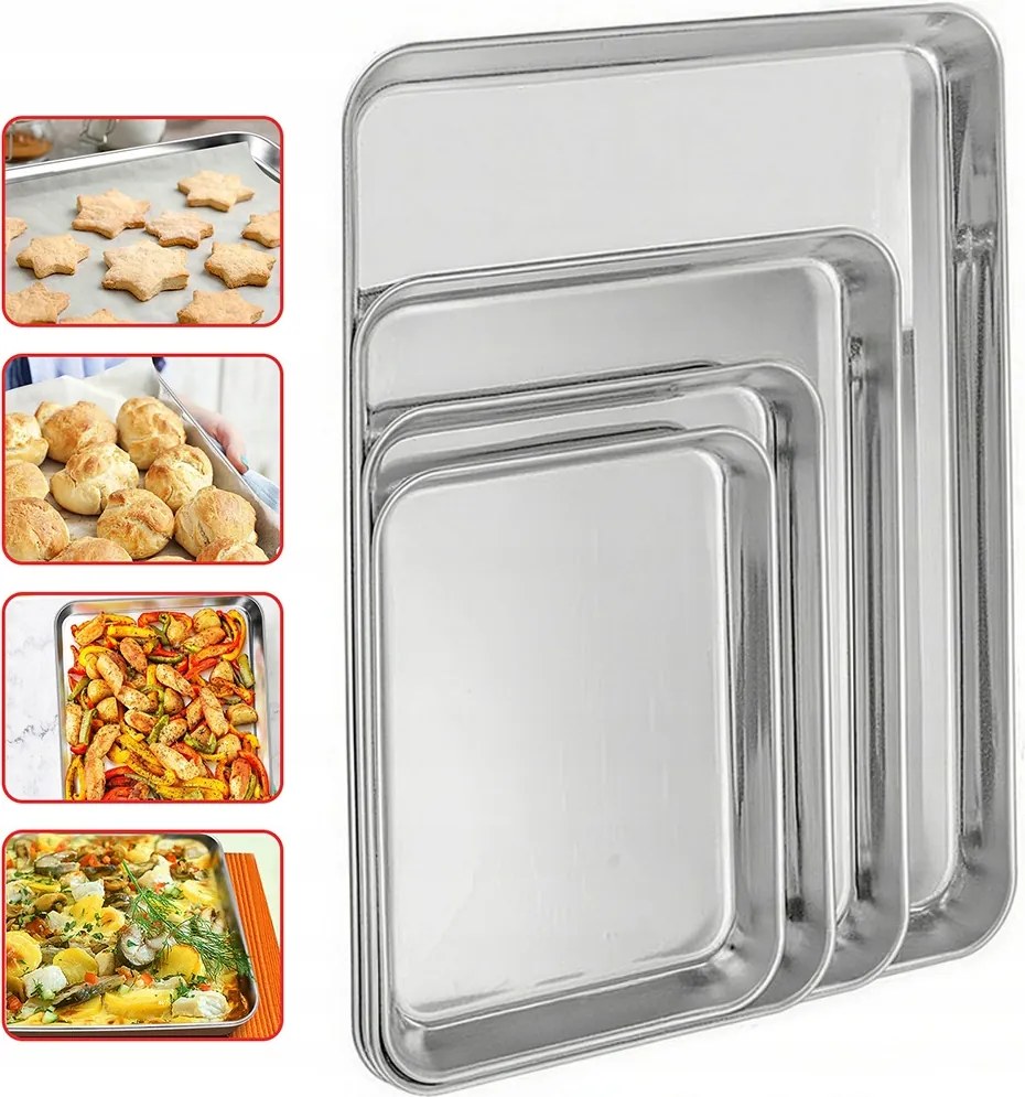 4X Rozsdamentes acél grill tálca Zöldség grillrács