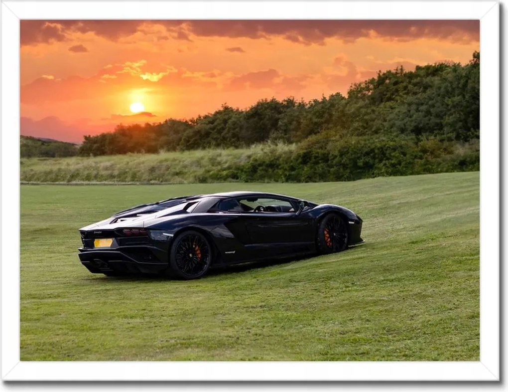 Poszter keretben 40x30 Fekete sportautó