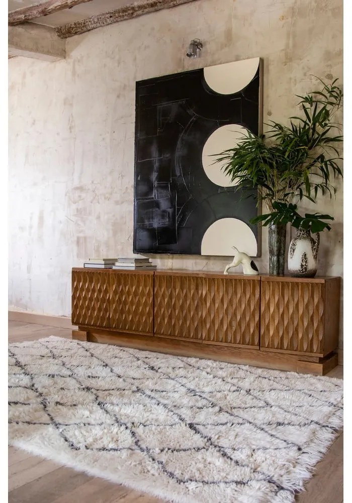 Krémszínű mosható kézi szövésű gyapjú szőnyeg 140x200 cm Berber Soul – Lorena Canals