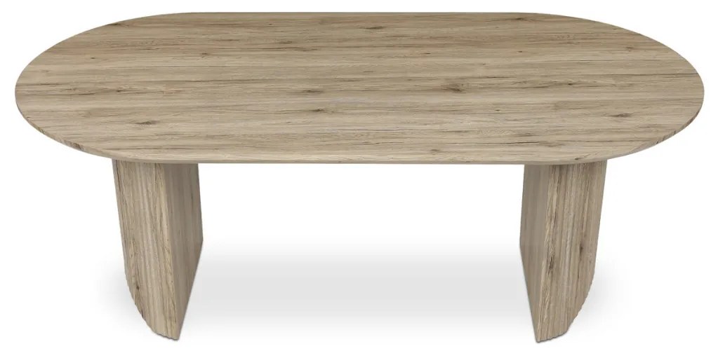 Masă de sufragerie, 200x100x76 cm, blat MDF, decor 3D stejar san remo