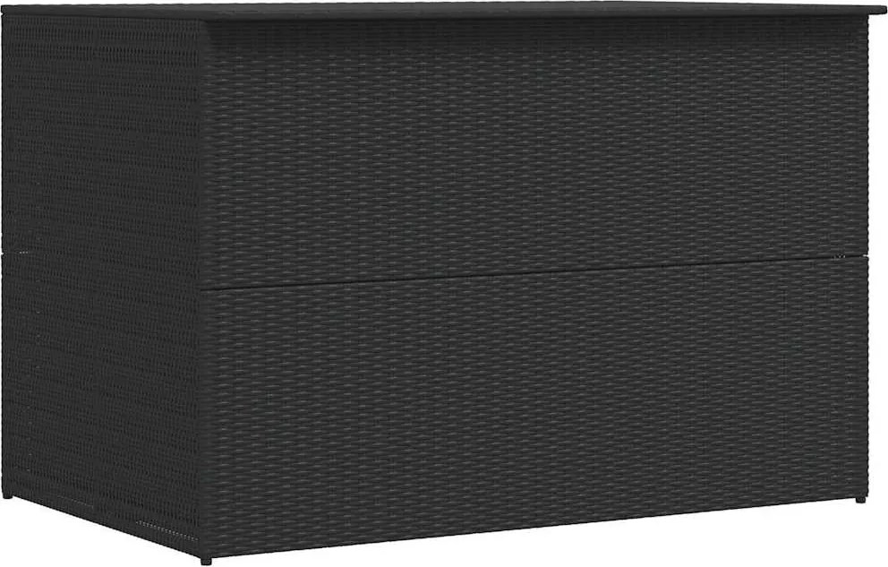 Fekete Polyrattan Kerti Tárolóláda 150 X 100 X 100 Cm