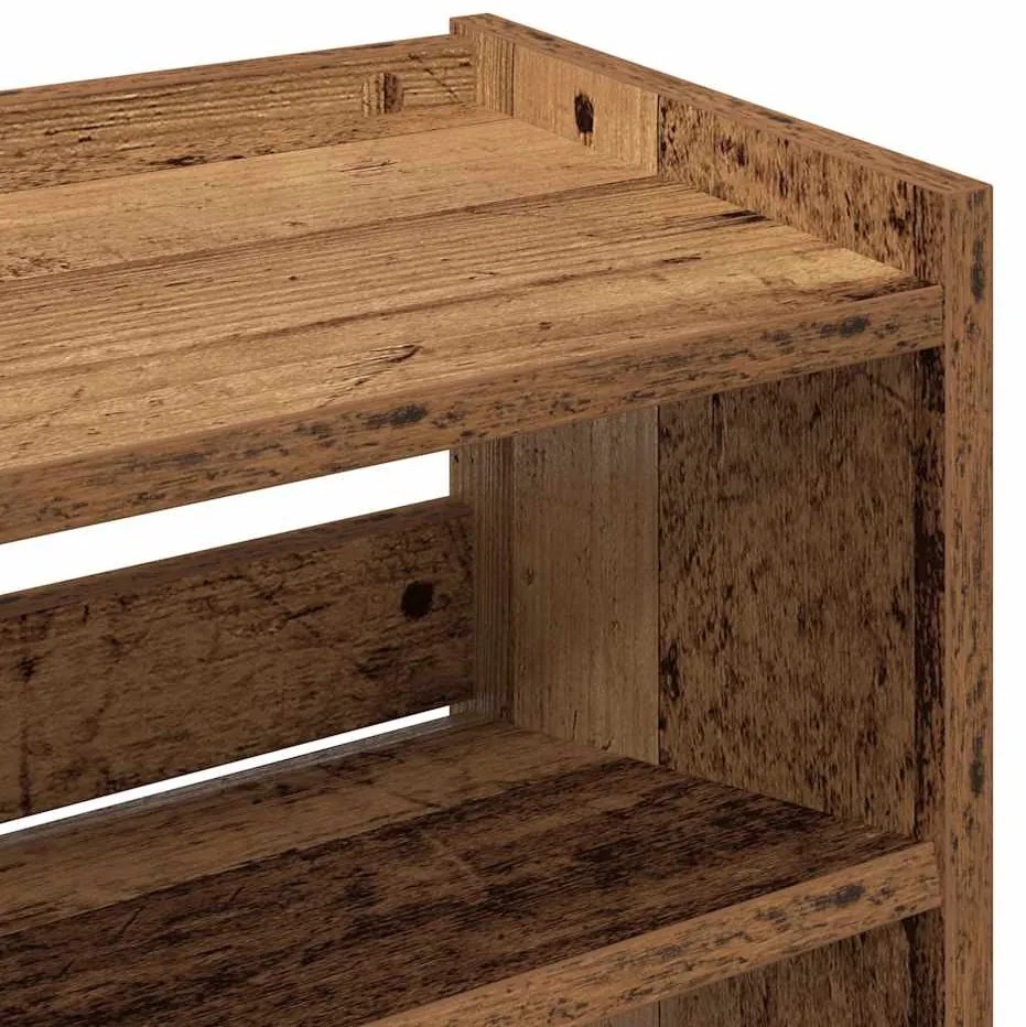antik fa szerelt fa cipőtartó 60x25x81 cm