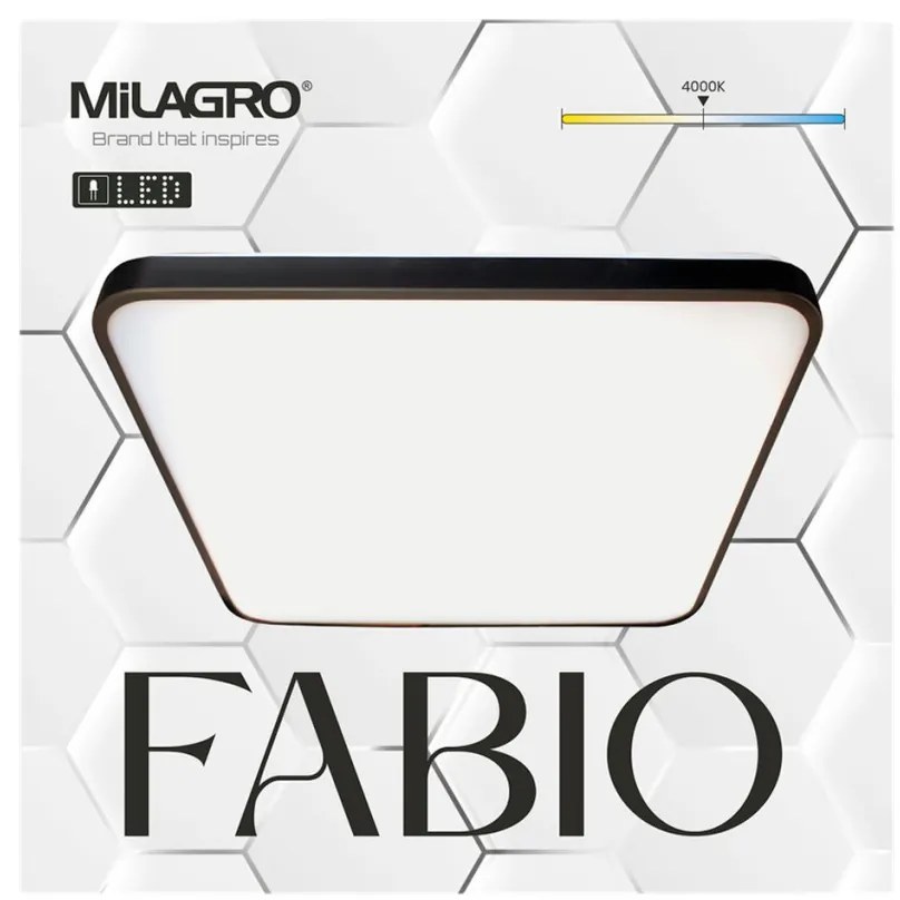 MILAGRO ML7935 FABIO Négyzetes Mennyezeti Lámpa Fekete LED IP20