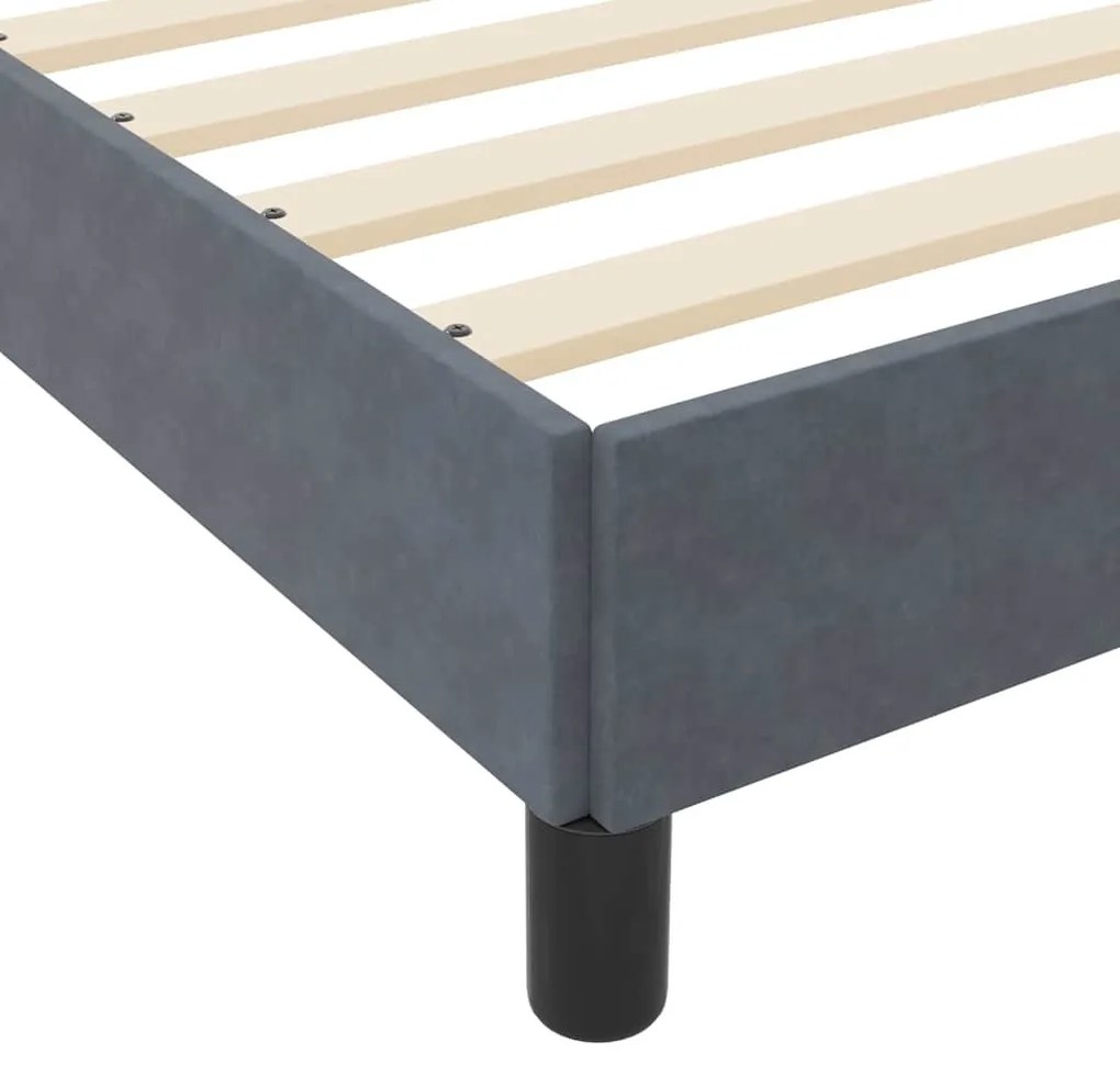 Boxspring ágy matraccal Sötétszürke 140 x 200 cm Bársony