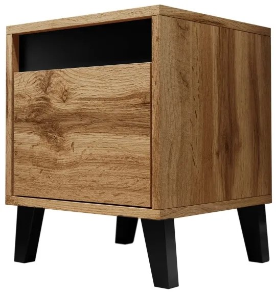 KÉSZLET 2x Éjjeliszekrény NORD 45x40 cm wotan tölgy/antracit