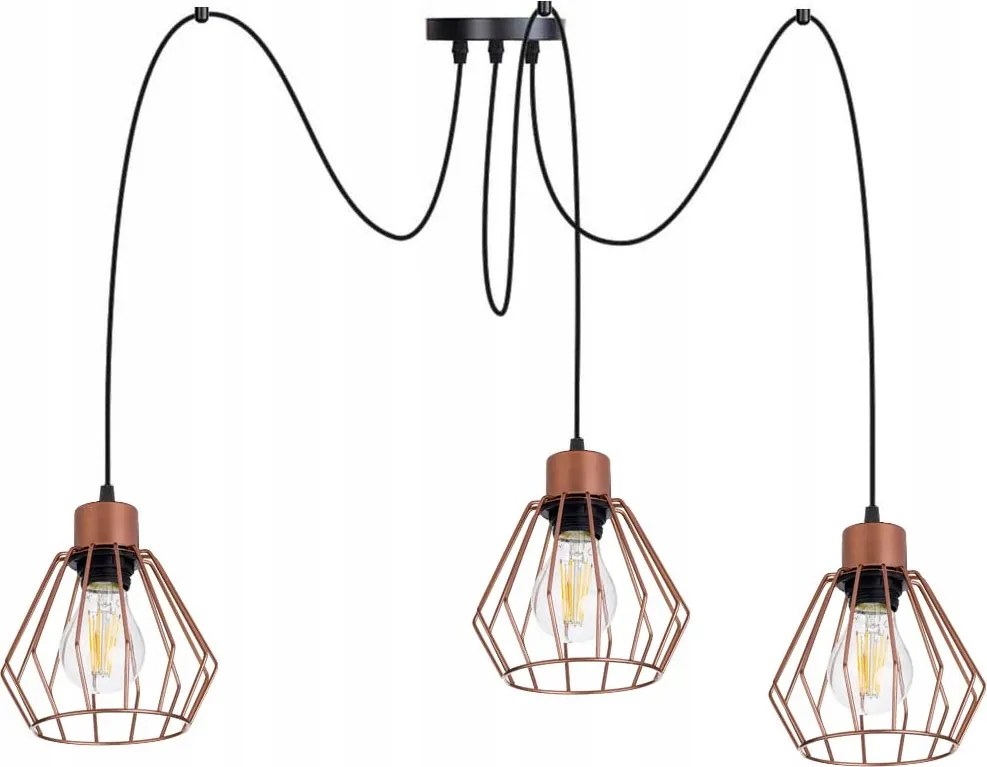 Függő mennyezeti lámpa Zwis Loft lámpabúra 3xE27 Pók