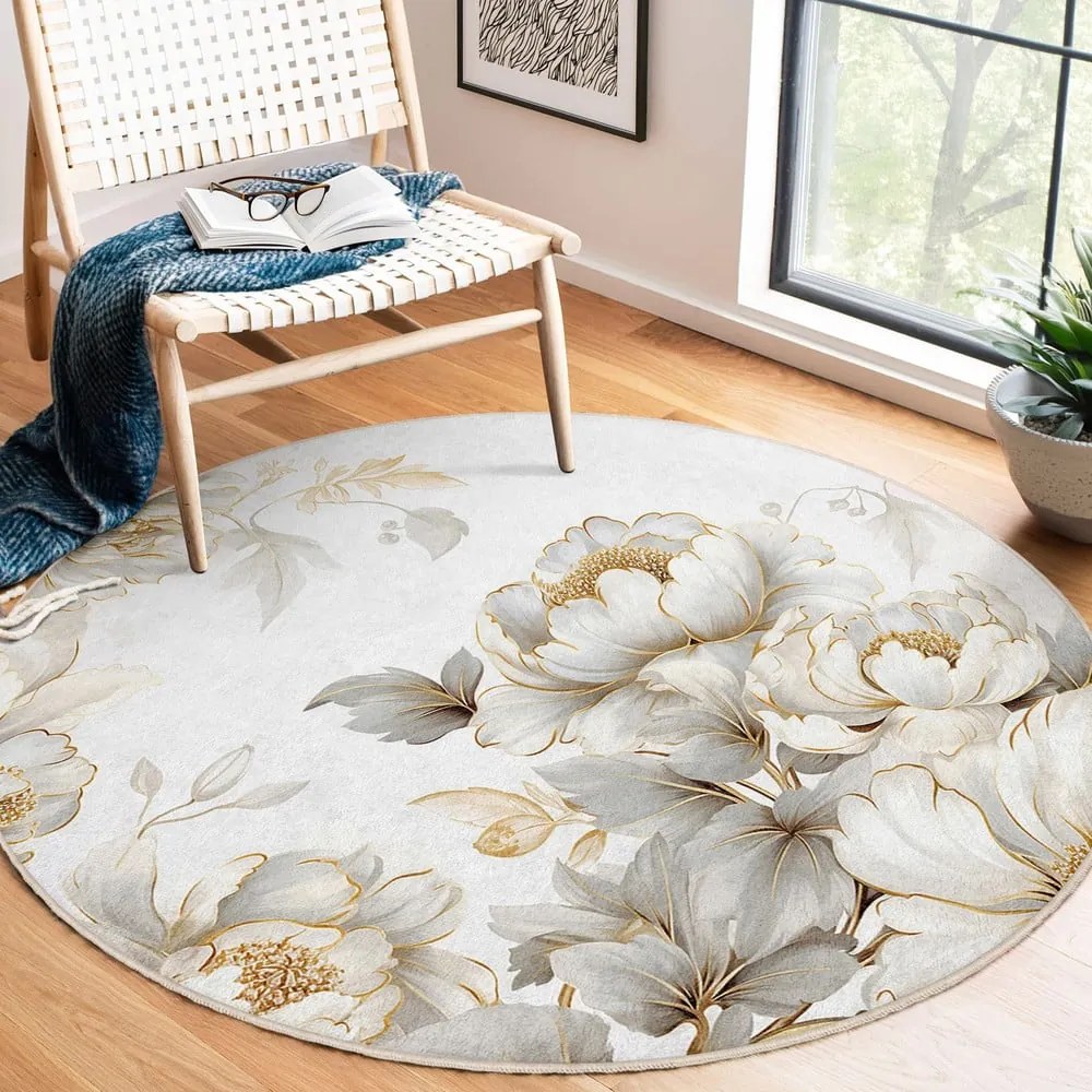 Világosszürke-bézs mosható kerek szőnyeg ø 150 cm Soft and Gentle – Mila Home