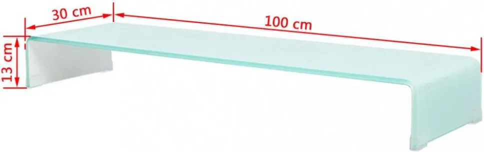 zöld üveg TV állvány/monitor magasító 100 x 30 x 13 cm