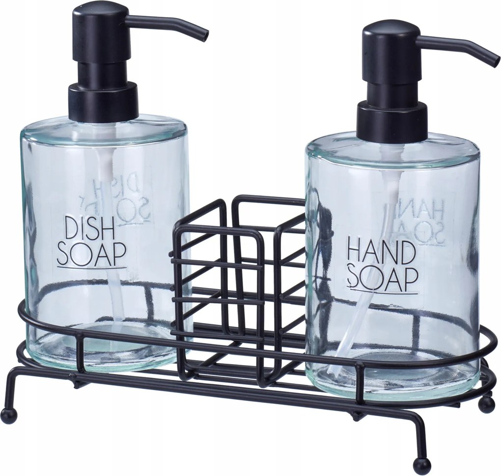 450 Ml-es Üveg Szappanadagoló Fém Tartóval