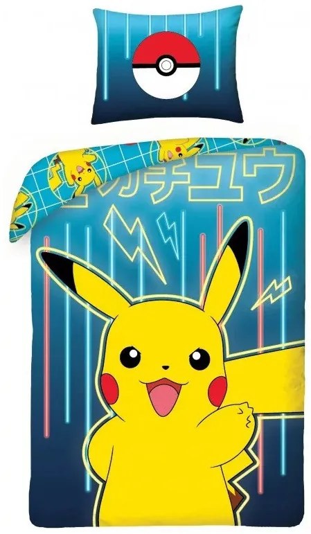 Pokémon Neon ágyneműhuzat 140×200cm, 70×90 cm