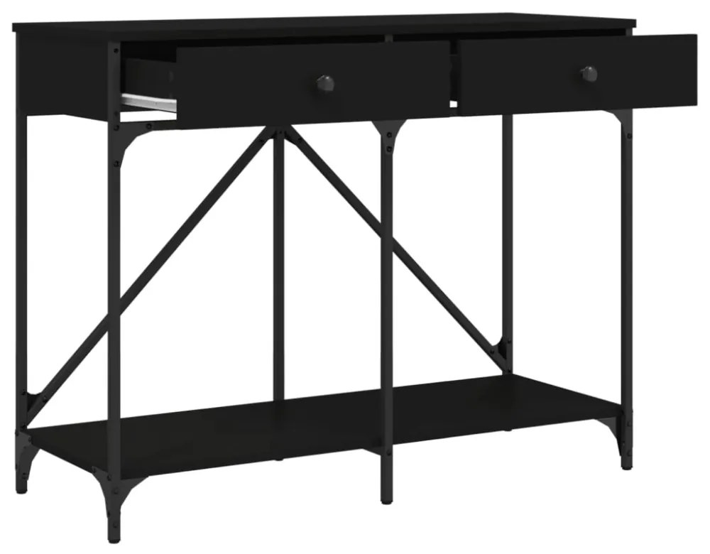 fekete szerelt fa tálalóasztal 100 x 39 x 78,5 cm