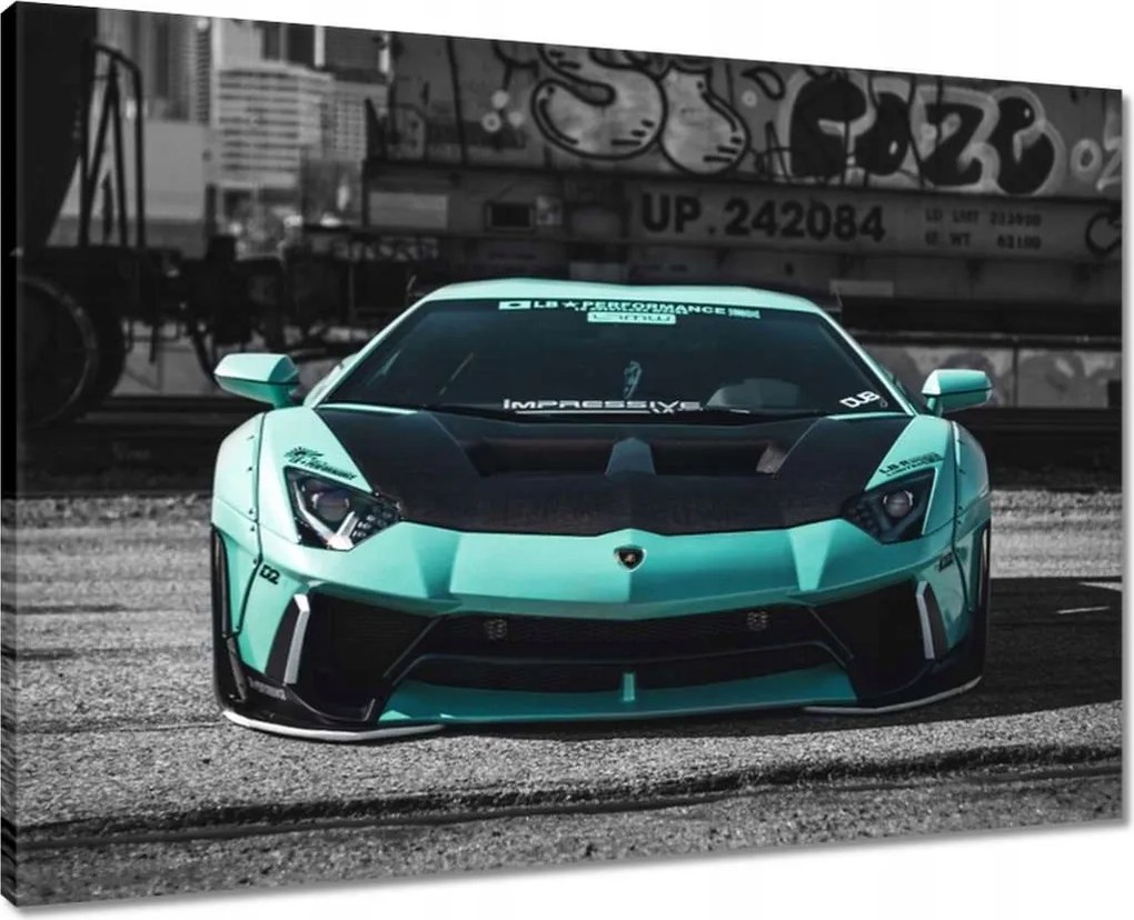 Vászonkép 70x50 Türkiz Lamborghini