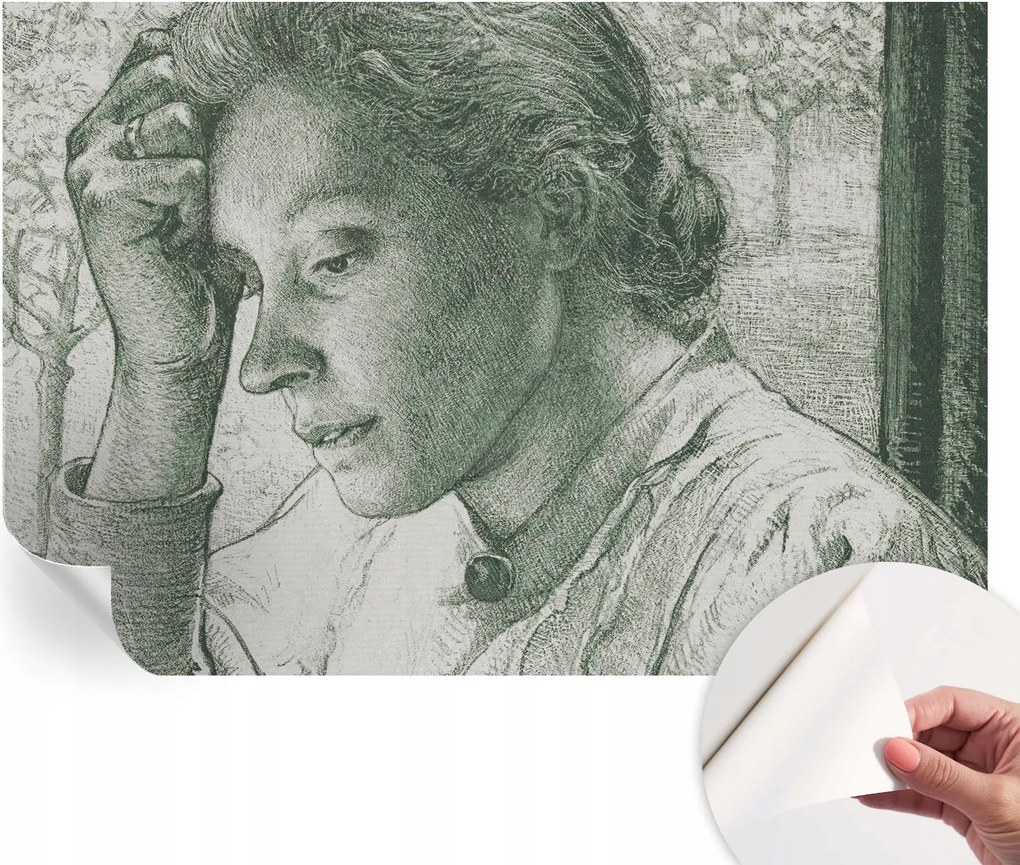 Matt öntapadós fotótapéta Falra Reflektív nő 152x104 cm