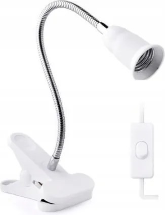 E27 foglalatú lámpa klipsszel, kapcsolóval és 1,3m kábellel