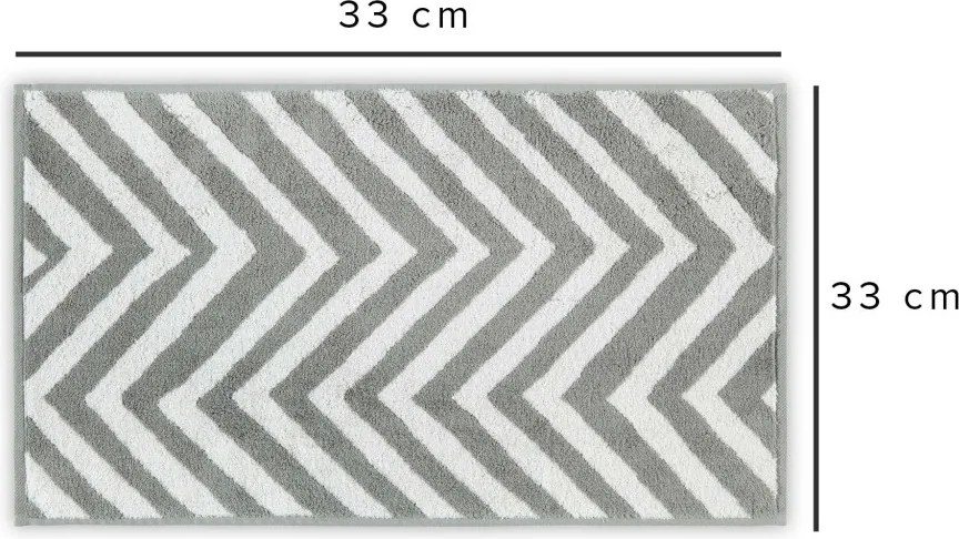 Chevron konyharuha, fehér-szürke, 33×33 cm