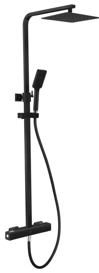 BATH DELUXE 31-120-06-02-00 - NAESBY matt fekete termosztátos zuhanyszett