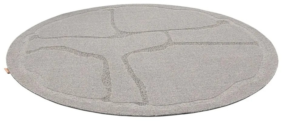 Szürke gyapjú kerek szőnyeg ø 133 cm Morphic Organica – Agnella