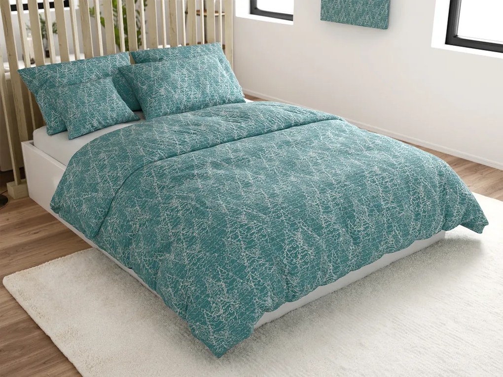 Pamut ágynemű FROSTLINE kékeszöld Ágyneműhuzat mérete: 70 x 90 cm | 140 x 200 cm