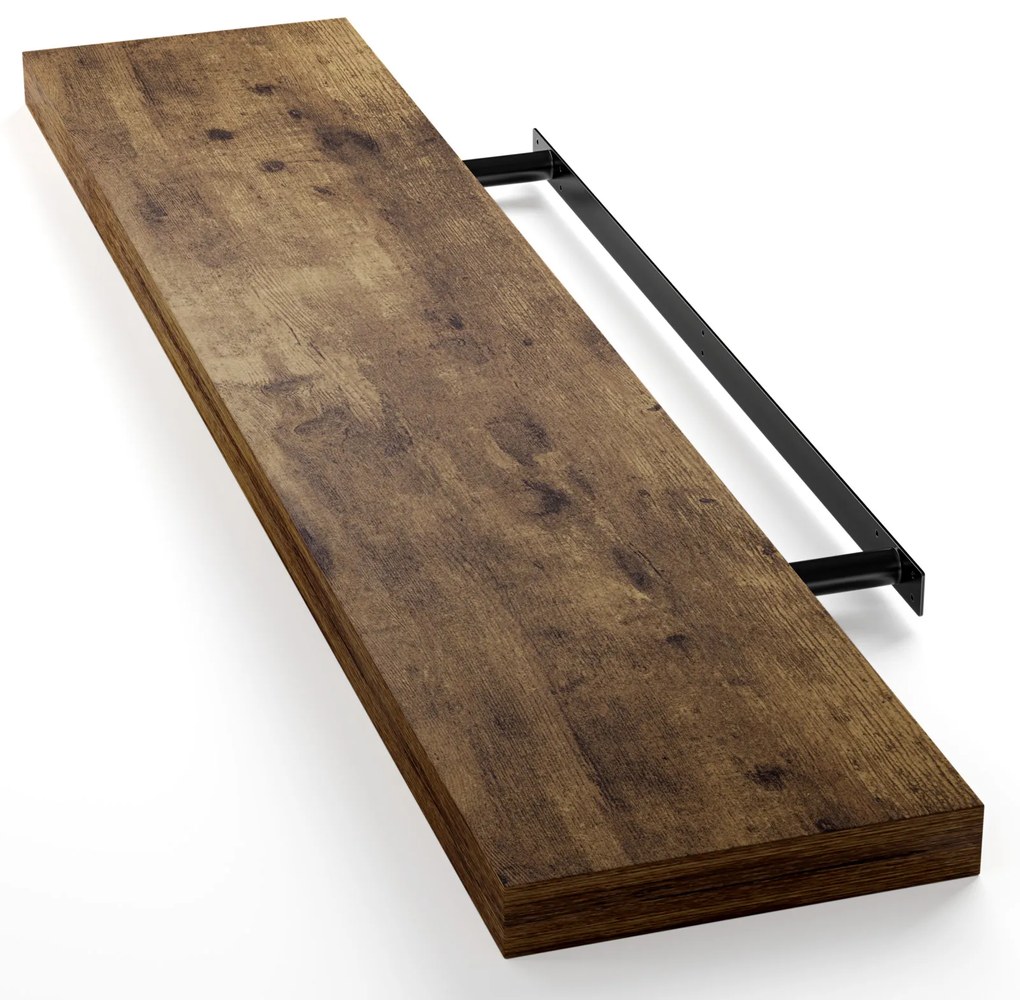 Casaria FIGO+ fali polc konzollal, 110 cm, sötét tölgy