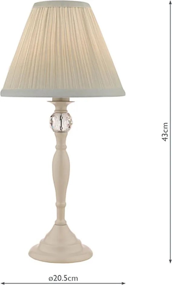 LAURA ASHLEY 3702783-Q ELLIS Kristály Asztali lámpa Szürke, Elefántcsont színű E14 IP20