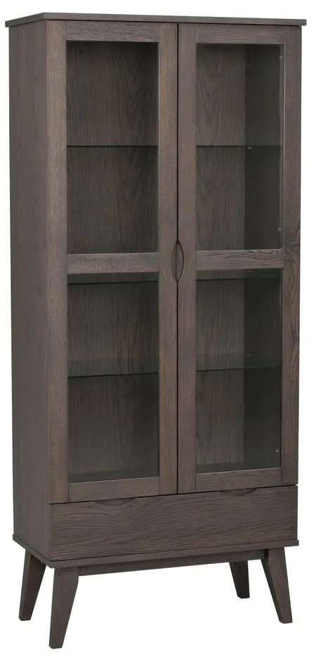 Barna tálalószekrény tölgyfa dekorral 82x185 cm Filippa – Rowico