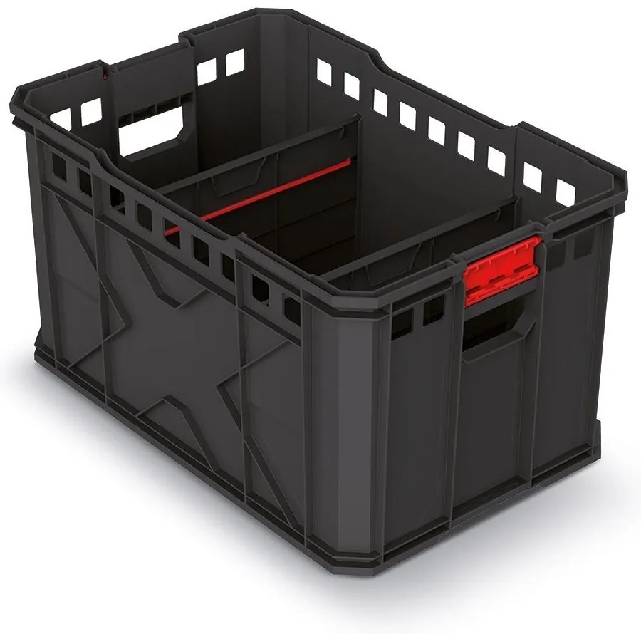 Szállítódoboz A, 30 cm, válaszfalak, fekete