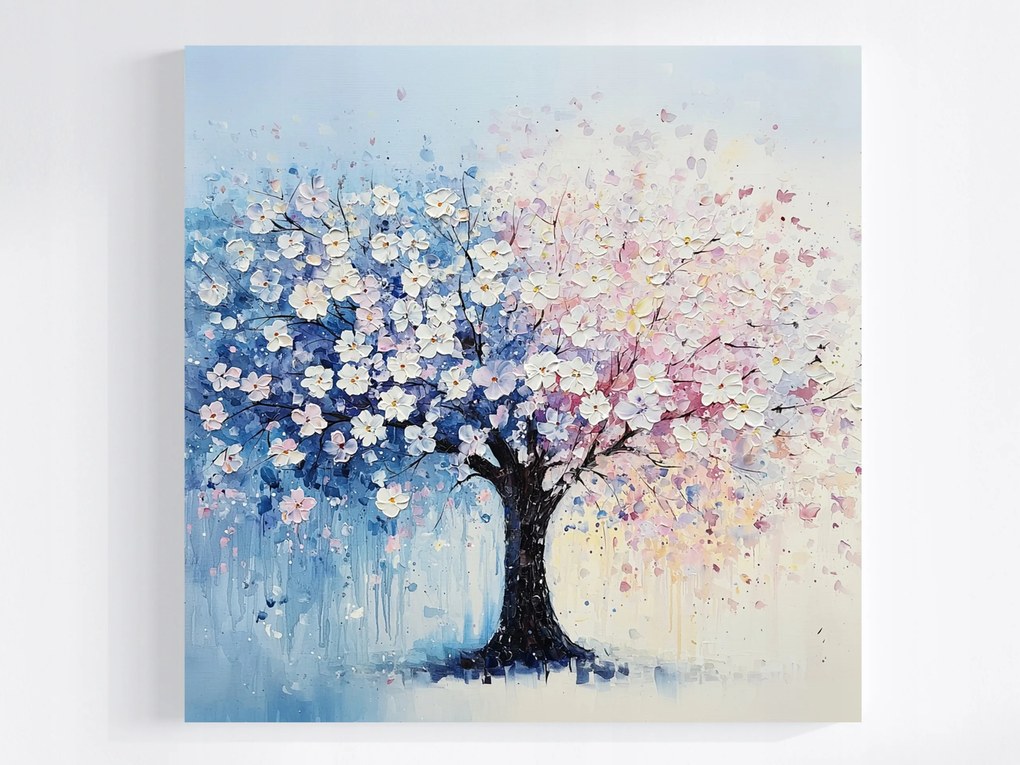 Vászonkép Canvas Természet Kert Fa Virágok Tavasz 80x80