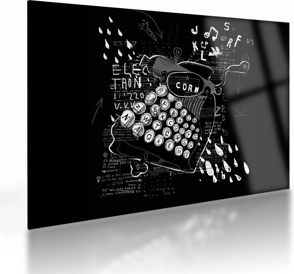 Kép - Rajz Banksy stílusában (üvegen) (70x50 cm)