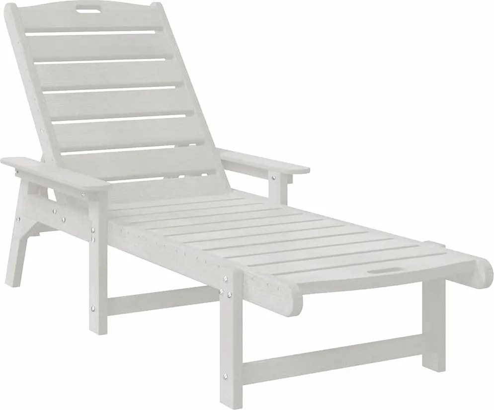 vidaXL Napozó Fehér 195,5 x 53 x 98,5 cm HDPE