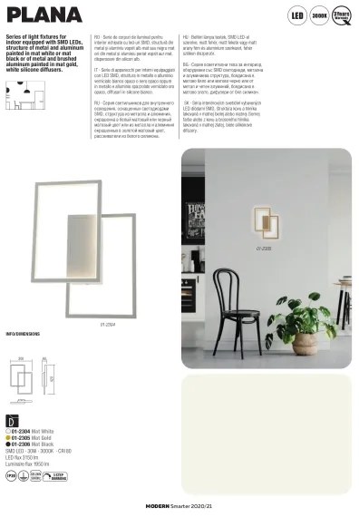 Redo 01-2317 - fényerőszabályozható LED kábeles függeszték PLANA LED/80W/230V arany