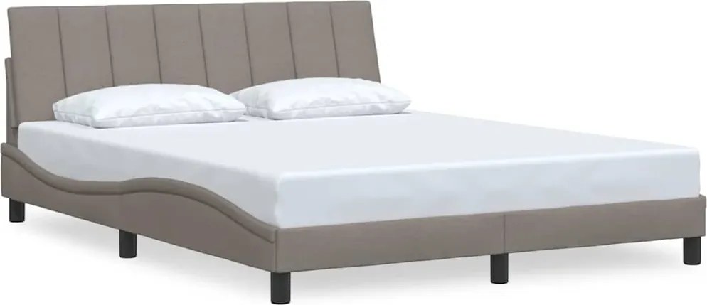 vidaXL tópszínű szövet ágykeret matrac nélkül Hanko 160 x 200 cm