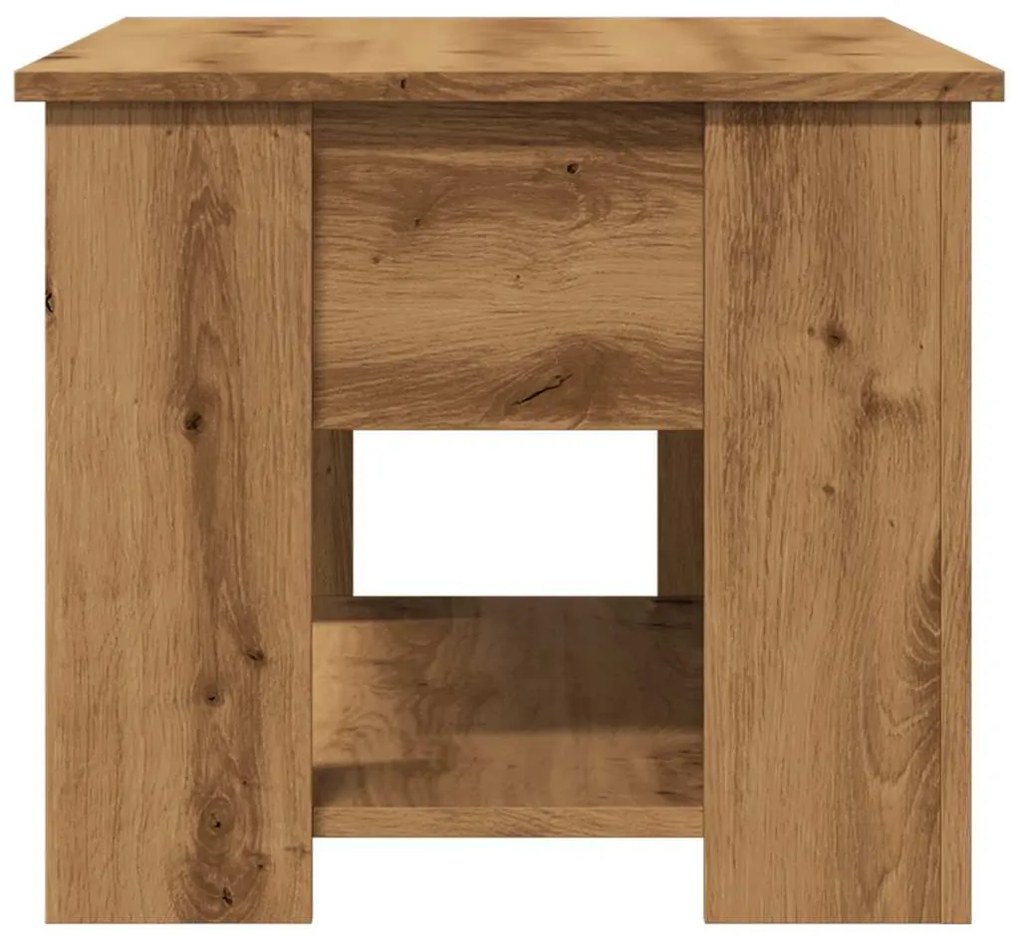 dohányzóasztal kézműves tölgy szerelt fa 79 x 49 x 41 cm